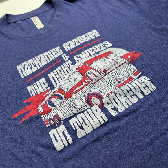 Nathaniel‎ Rateliff & The Night Sweats Band Shirt Blue Heather Medium Concert - Picture 6 of 11